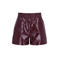 Like Flo Young imitatieleren loose fit paperbag short - donkerrood