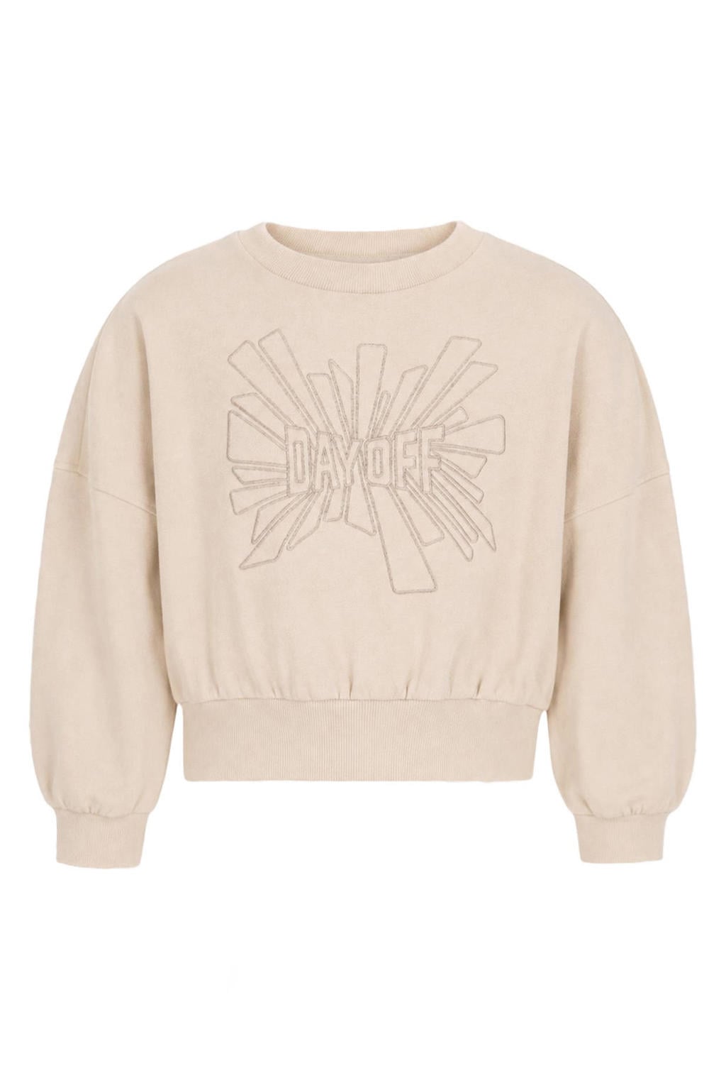 Like Flo oversized sweater met print - ecru