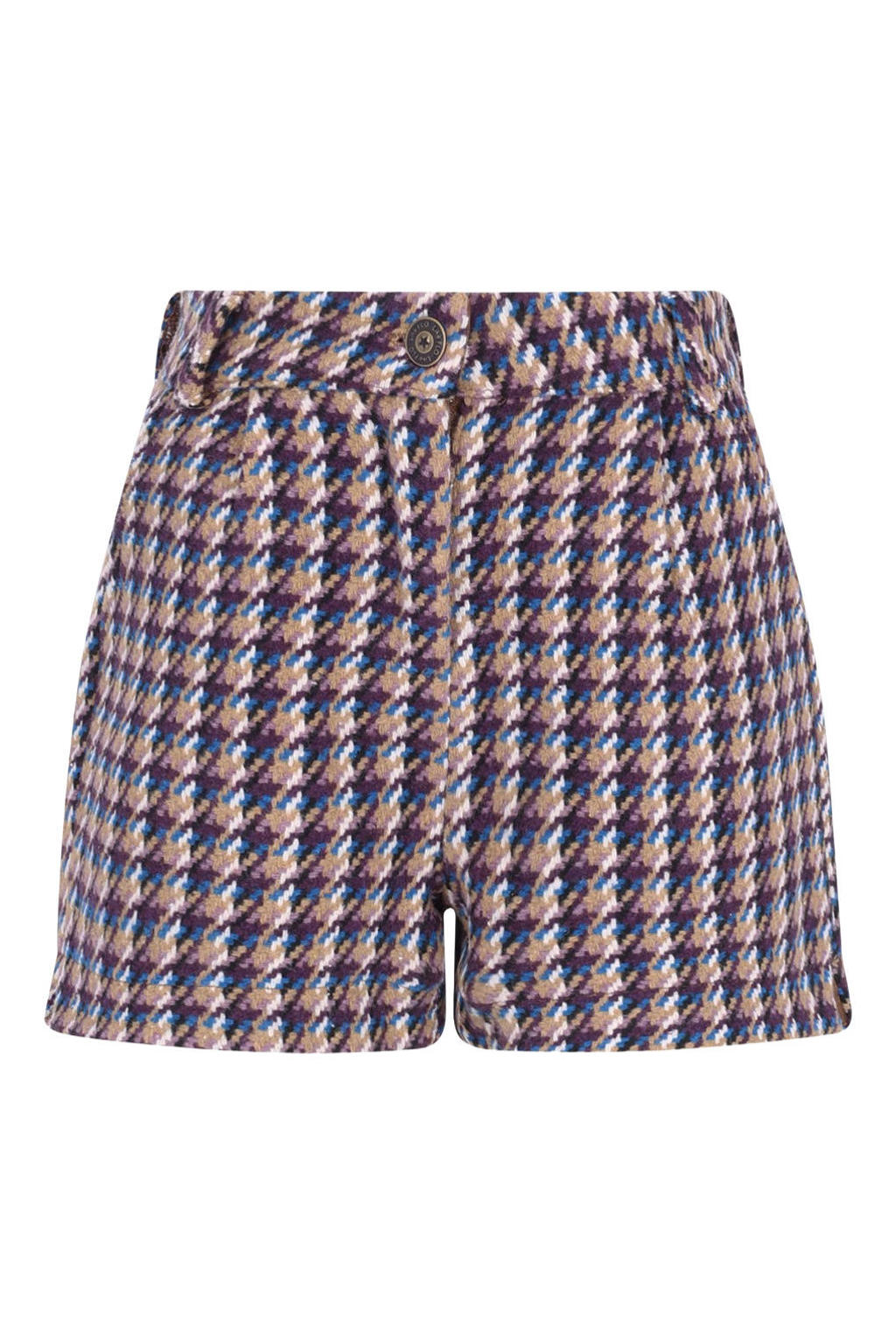 Paars en multikleurige meisjes Like Flo regular fit regular waist pied-de-poule casual short van polyester