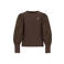 Like Flo getailleerde gebloemde blousetop met borduursels - donkerbruin