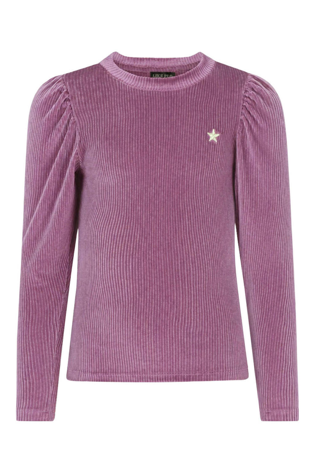 Like Flo fluwelen getailleerde longsleeve - paars