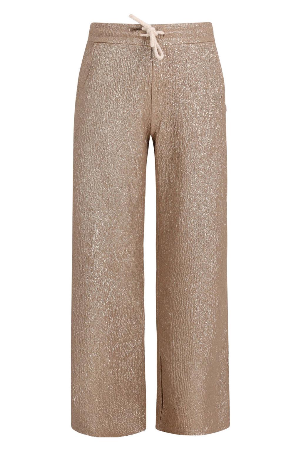 Gouden meisjes Like Flo straight leg casual broek met elastische tailleband met koord en effen