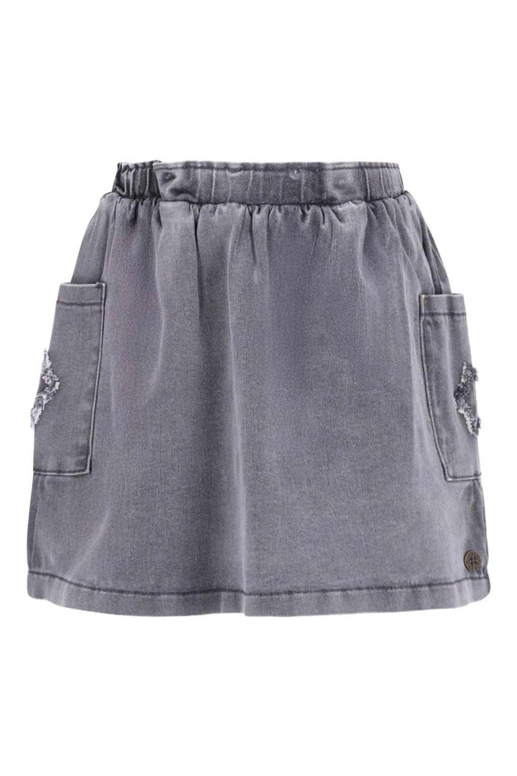 Grey denim meisjes Like Flo spijkerrok met slijtage gemaakt van denim