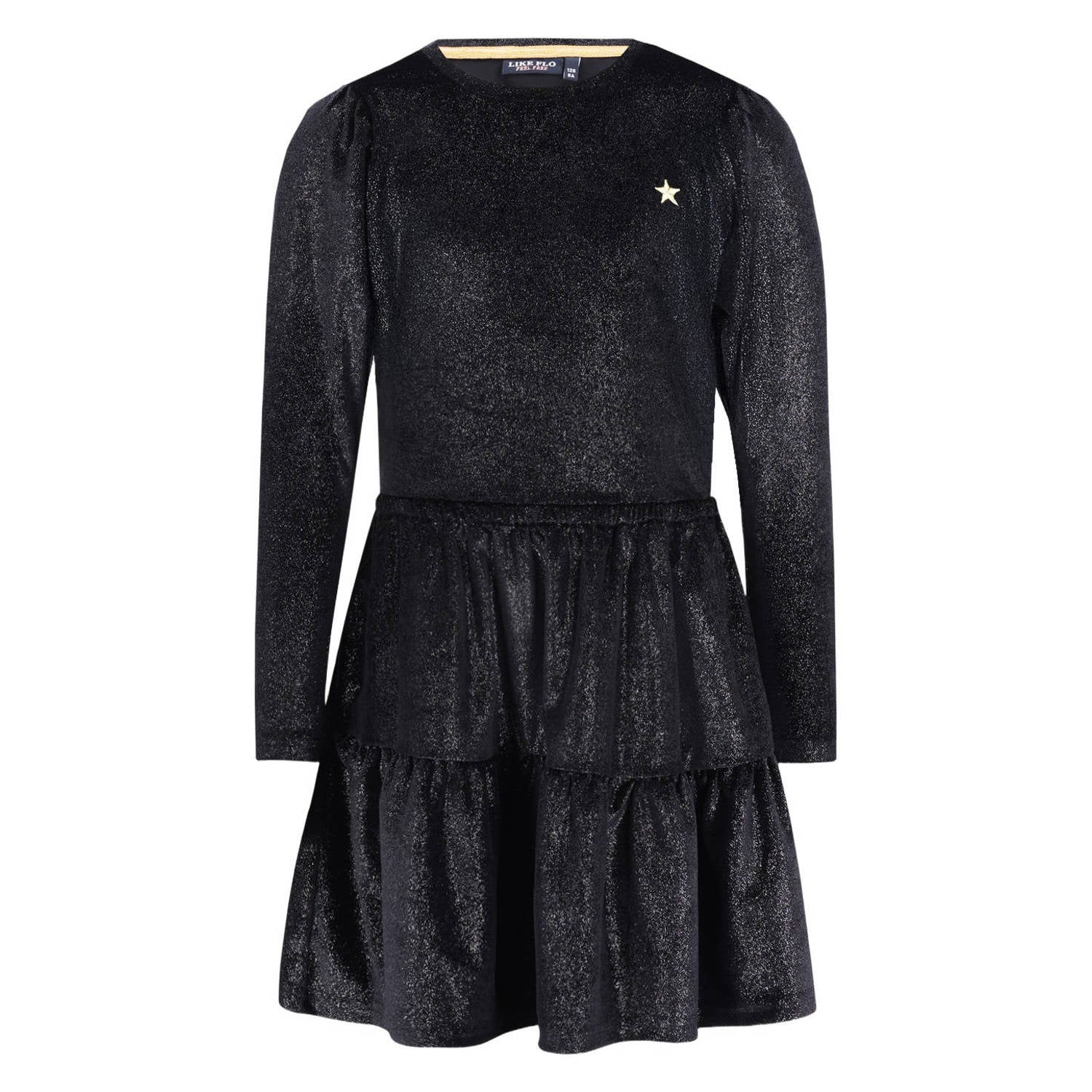 Like Flo korte glitterjurk met glitters zwart