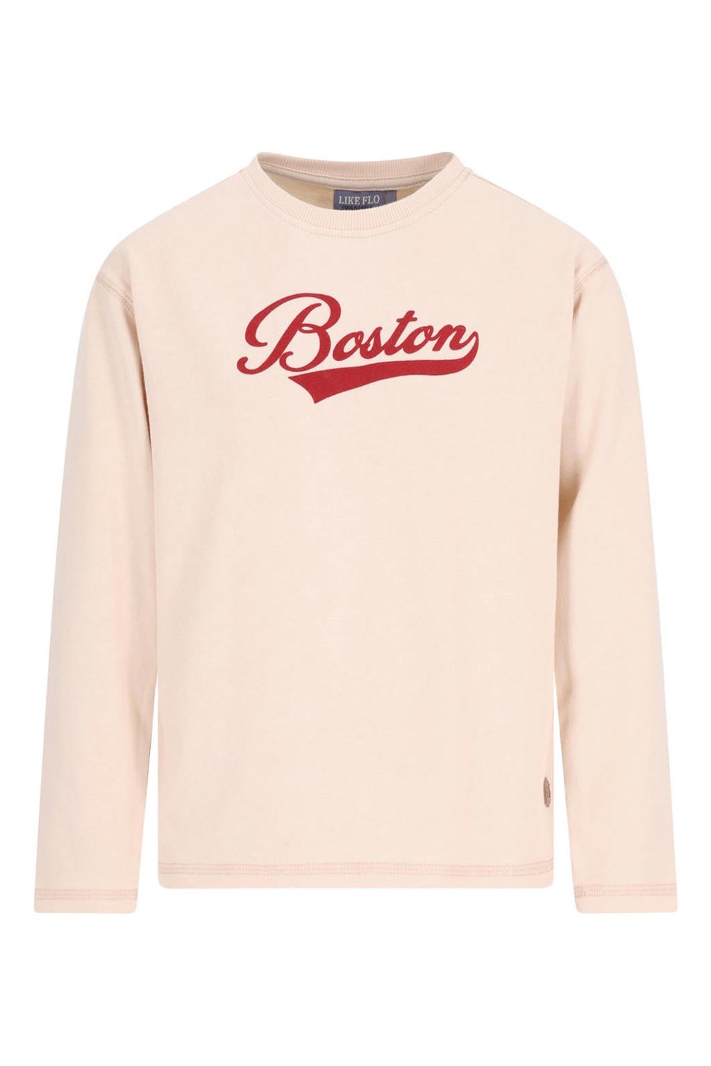 Like Flo rechtvallende longsleeve met print - crème