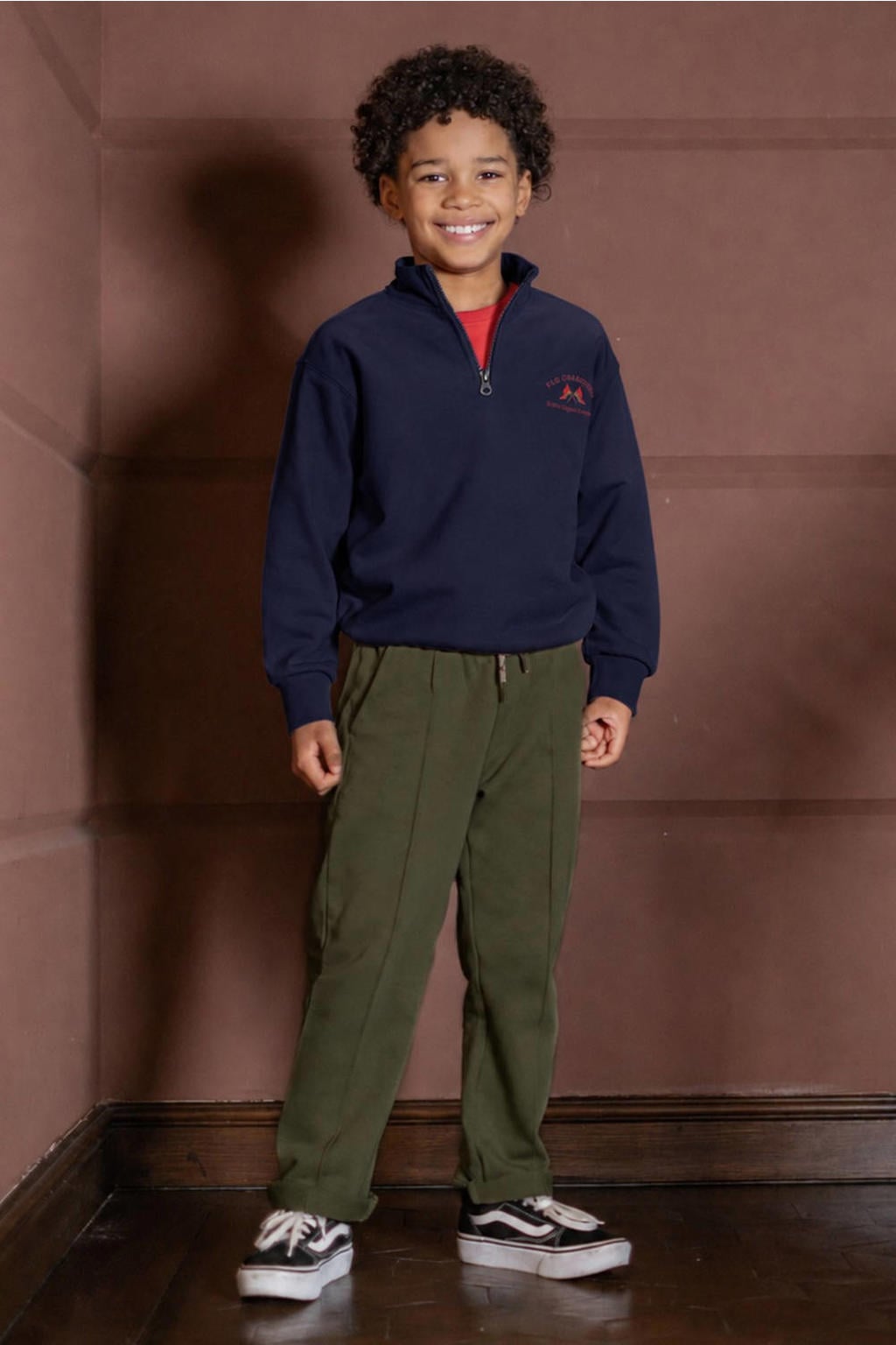 Like Flo straight leg casual broek - olijfgroen