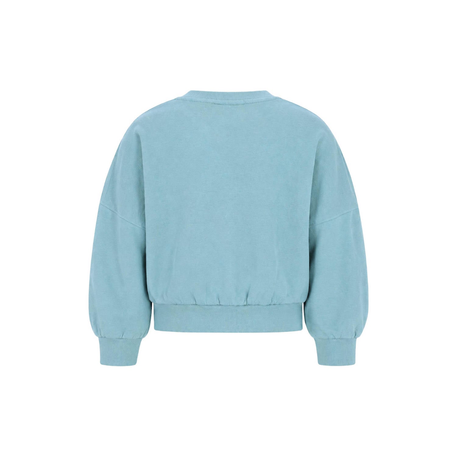 Like Flo oversized sweater met print turquoise geel