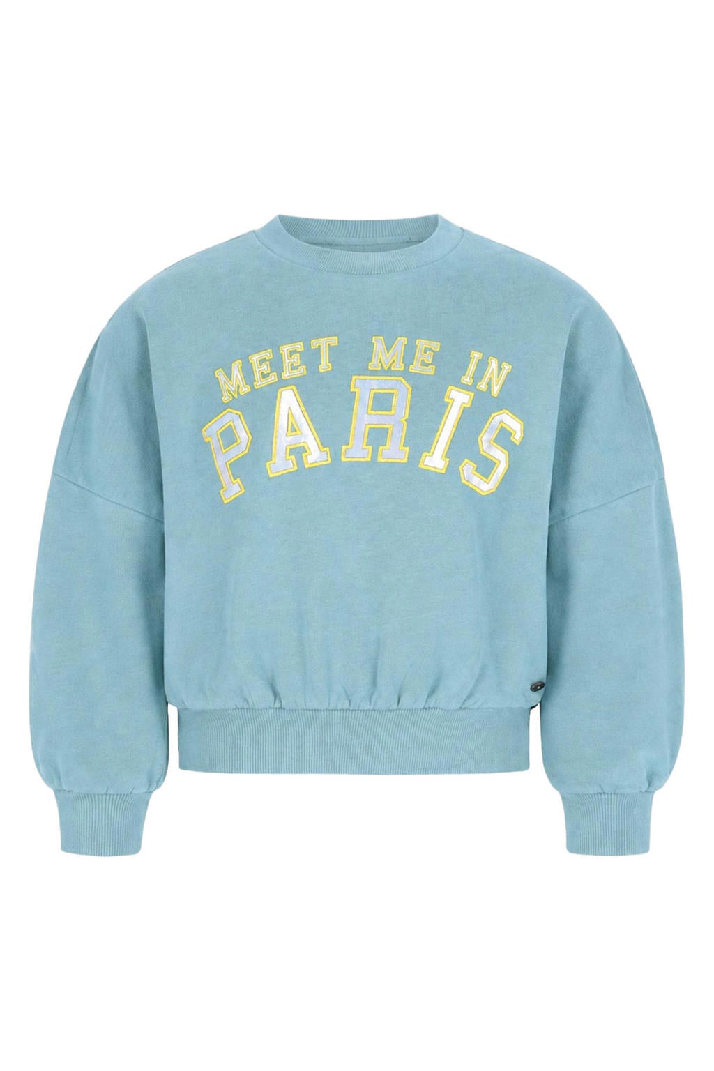 Like Flo oversized sweater met print - turquoise/geel