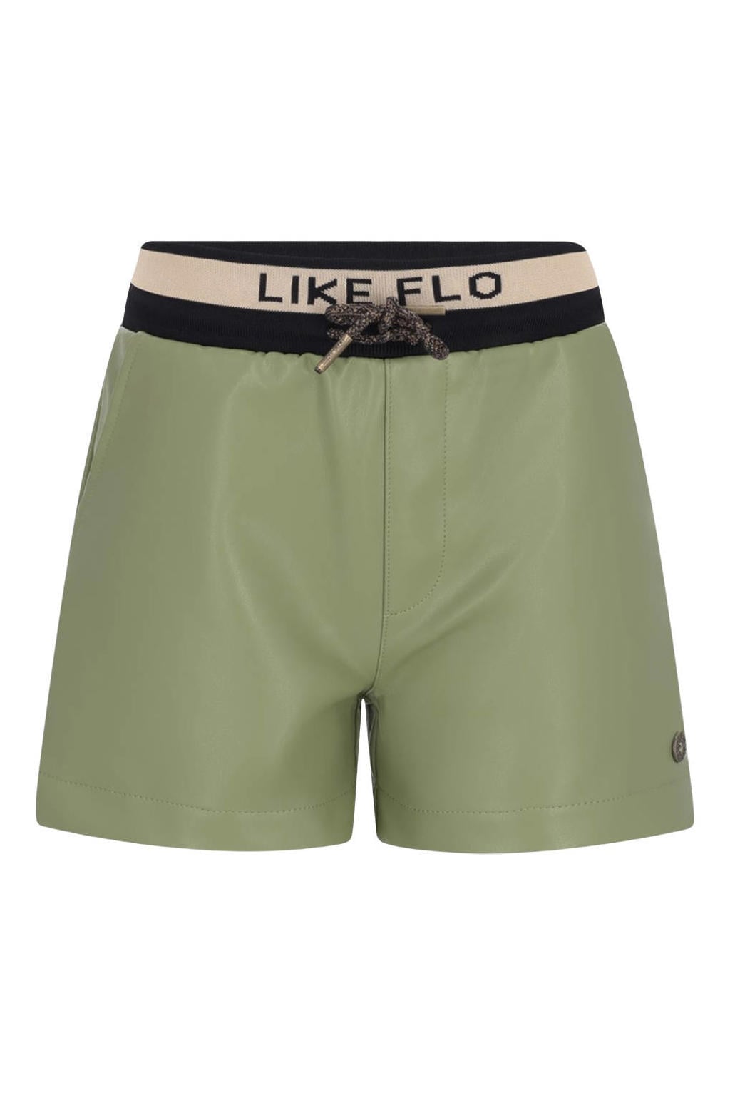 Like Flo imitatieleren regular fit casual jacquard short - groen