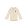 Babyface rechtvallende longsleeve met ruches en print - crème