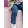 Babyface straight leg jeans met borduursels en print - mediumblauw