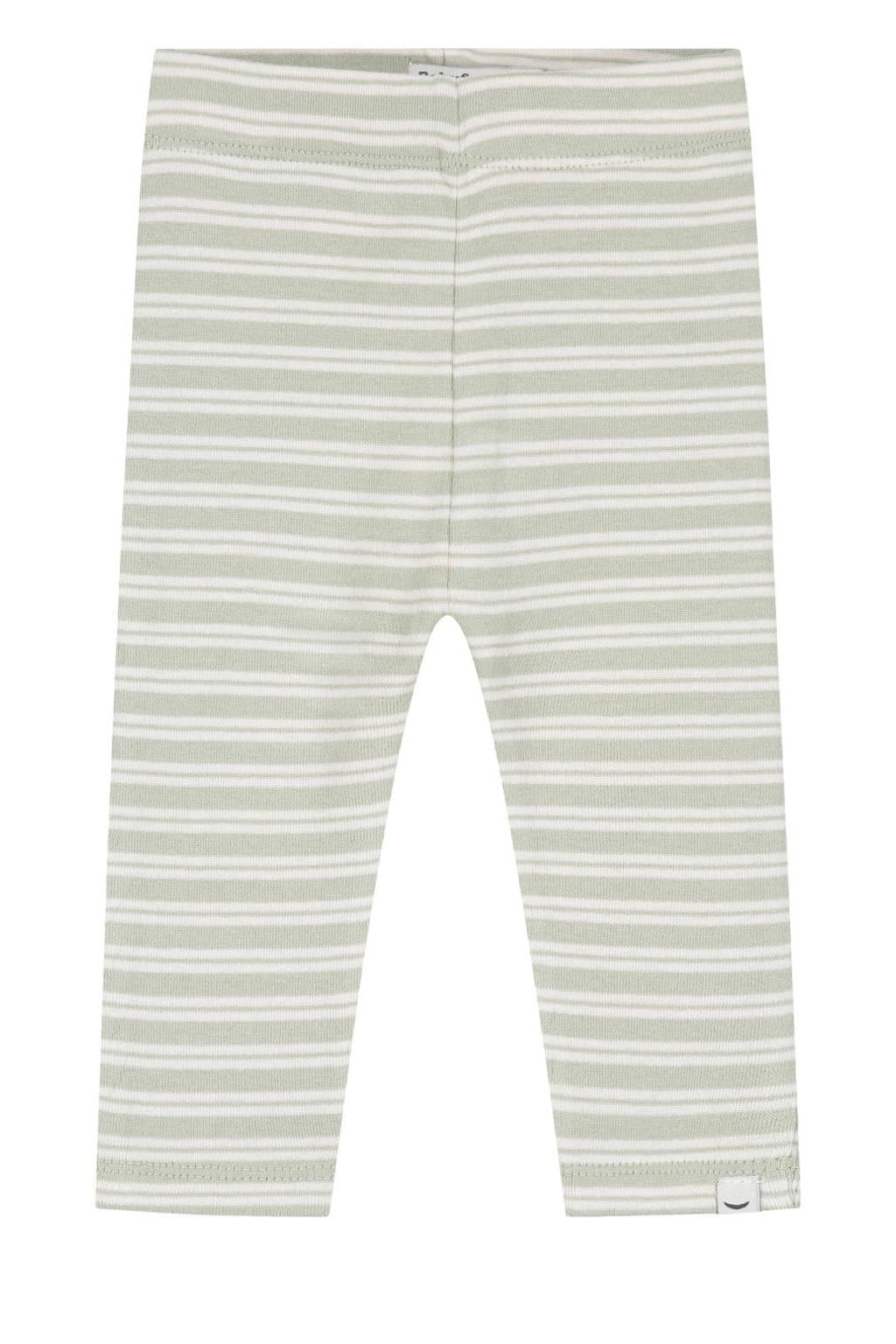 Mintgroene Babyface katoenen gestreepte babybroek met elastische tailleband
