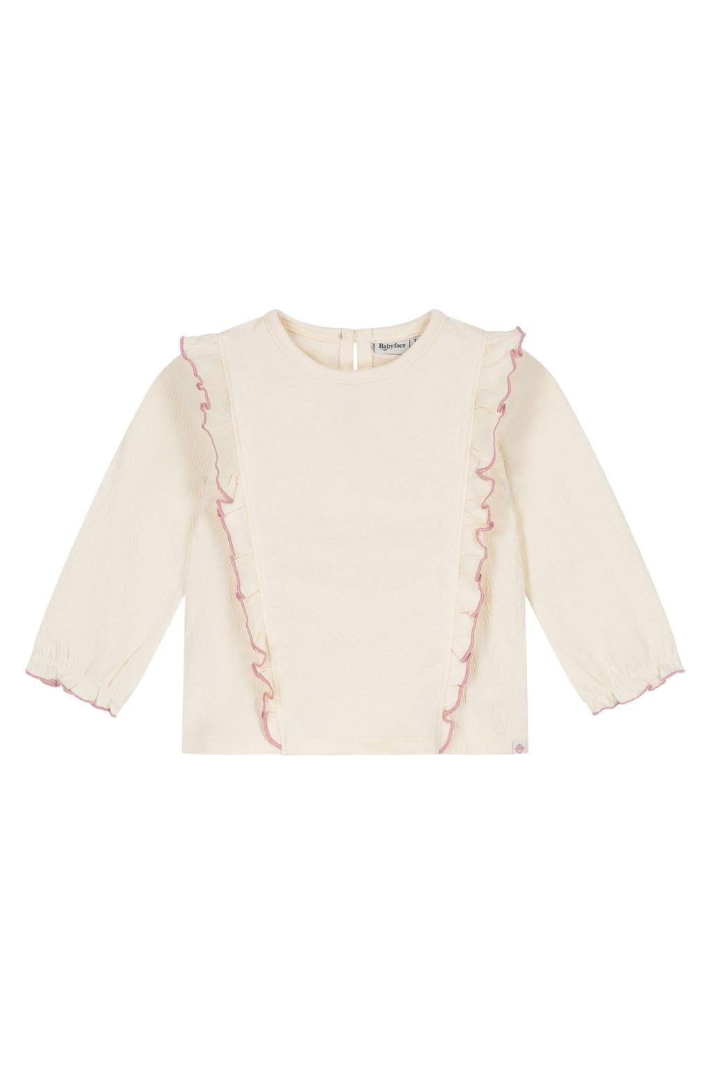 Babyface longsleeve met ruches - crème