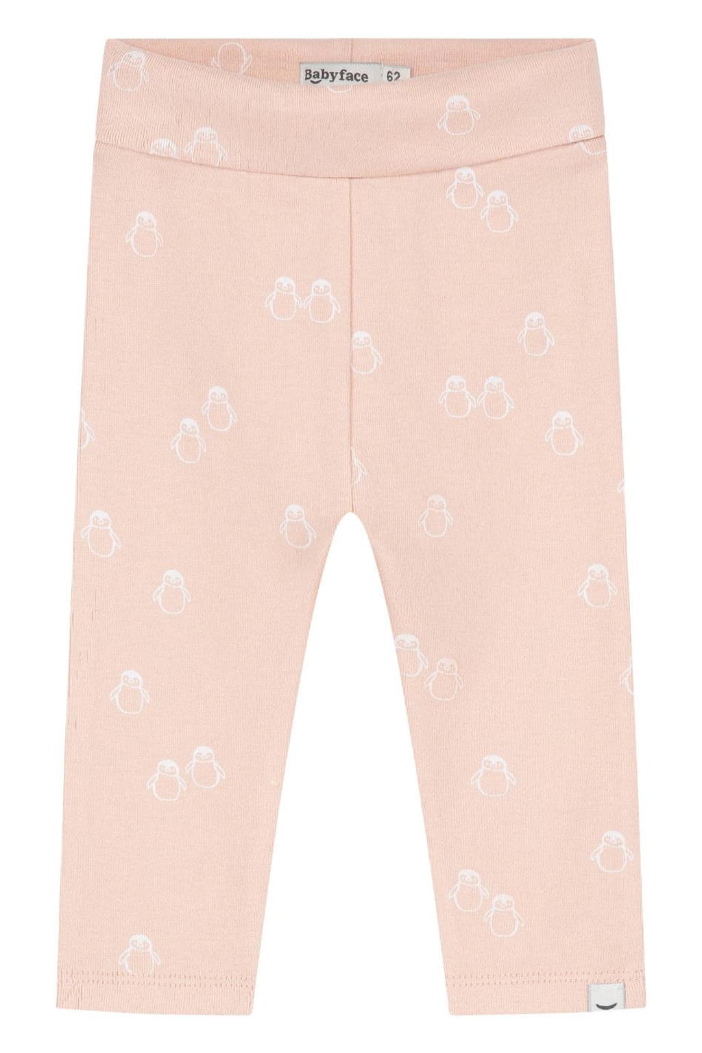 Babyface katoenen babybroek met print - lichtroze
