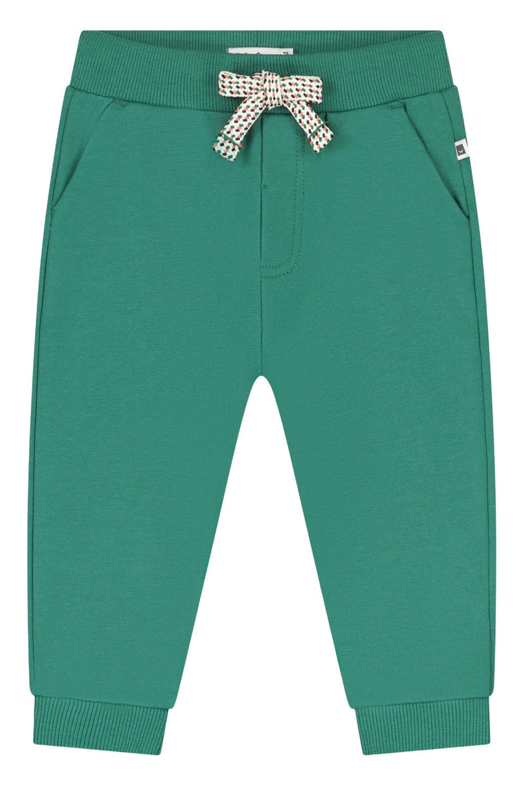 Groene jongens Babyface katoenen relaxed fit babybroek met regular waist en elastische tailleband met koord
