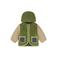 Babyface teddy reversible jas - groen/antraciet