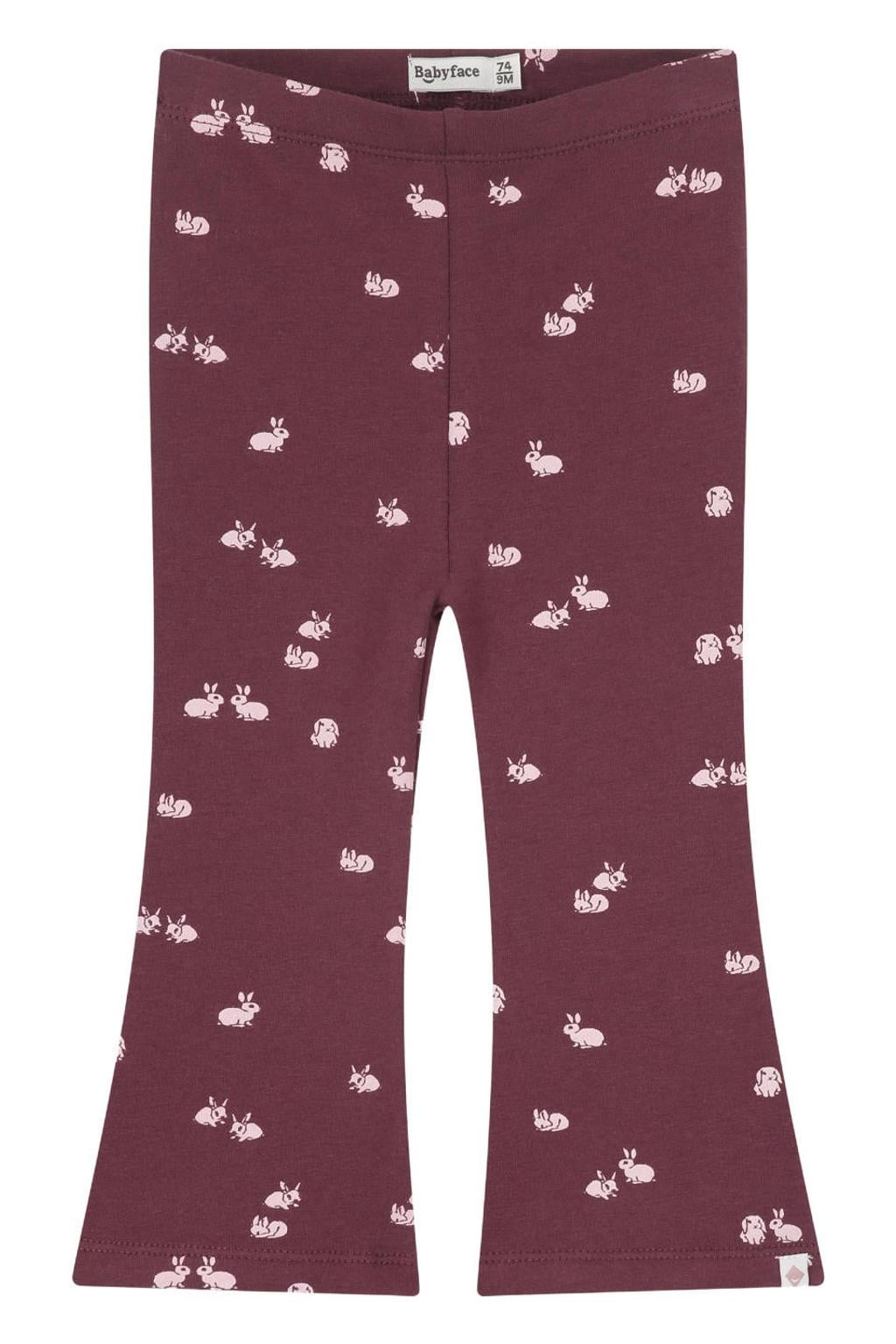 Babyface flared broek met print - bordeauxrood