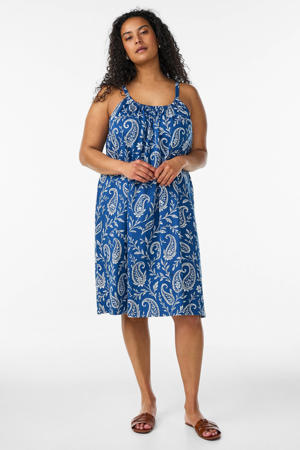 zomerjurk met paisley Plus Size - blauw