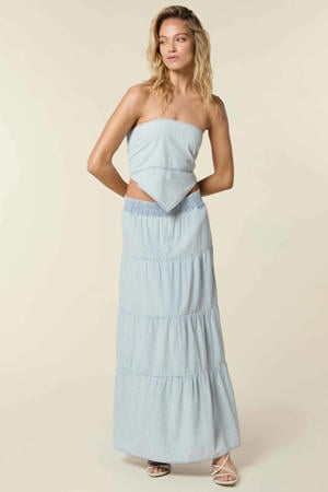 maxi rok light blue denim