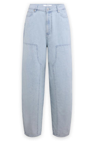 high waist barrel jeans light blue denim