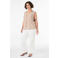 Zizzi linnen rechtvallend gilet Plus Size met krijtstreep - beige