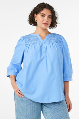 katoenen top Plus Size - blauw