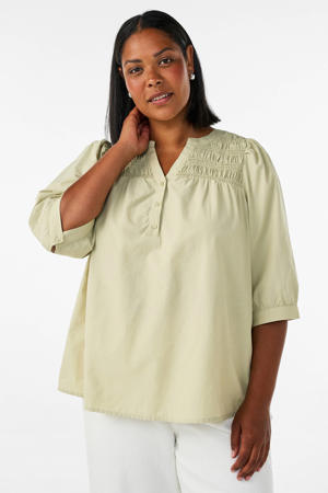 katoenen top Plus Size - lichtgeel