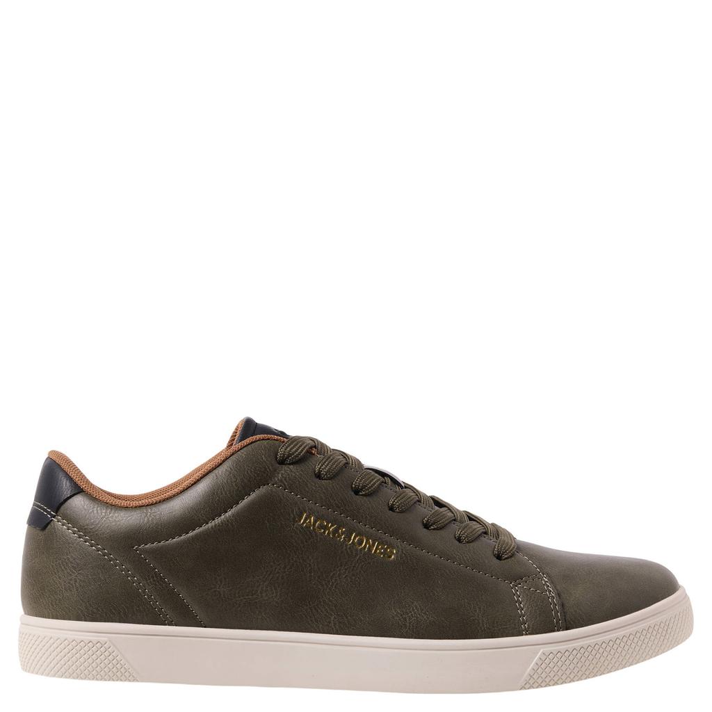 Zand en zwarte heren JACK & JONES Jfwbosley Pu Noos imitatieleren sneakers met logo
