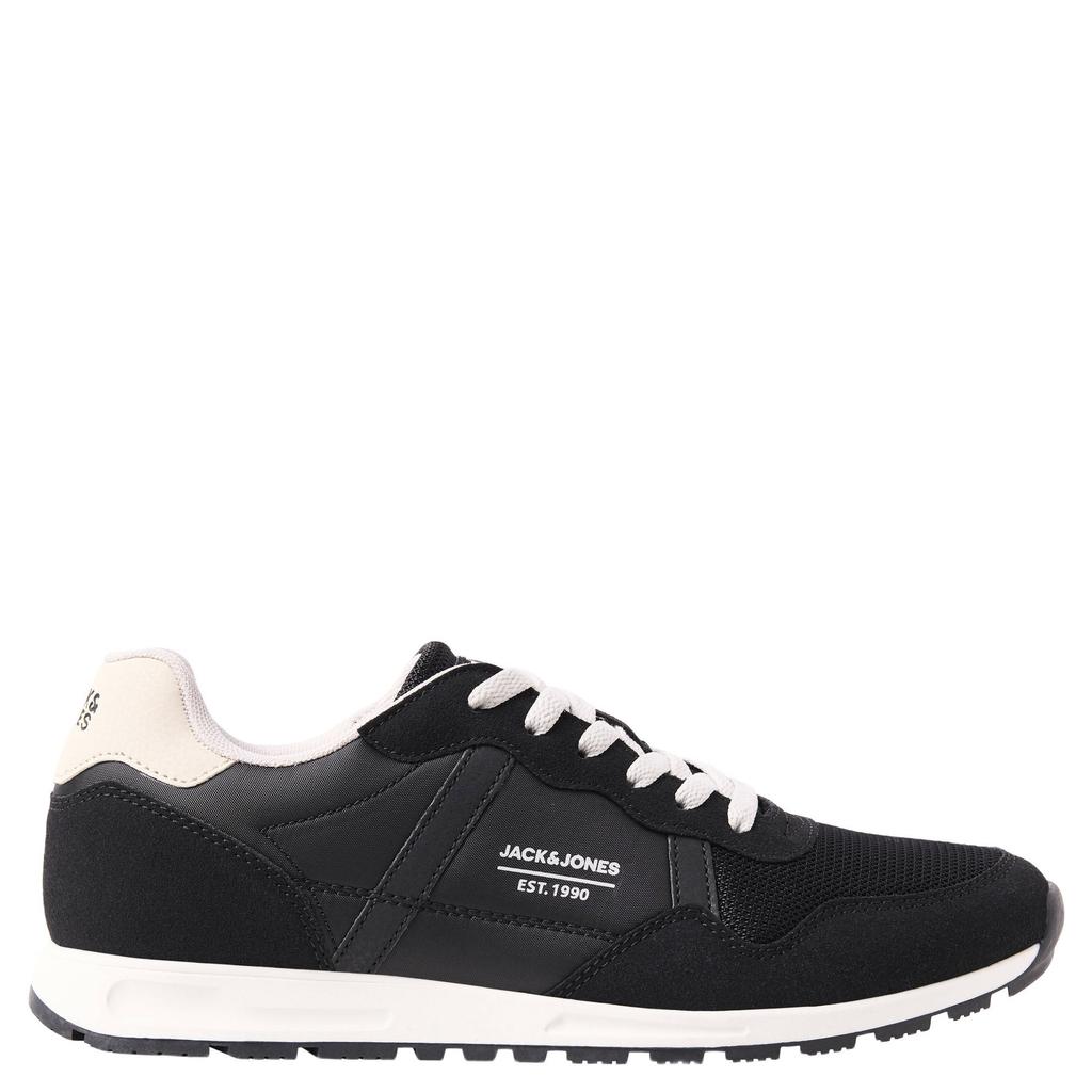 Zwarte heren JACK & JONES Jfwharrow imitatieleren sneakers met veters
