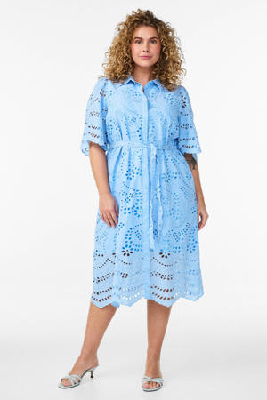 blousejurk broderie lichtblauw