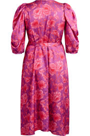 thumbnail: Zizzi gebloemde midi jurk Plus Size - roze