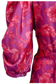 thumbnail: Zizzi gebloemde midi jurk Plus Size - roze