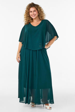 maxi jurk Plus Size - donkergroen