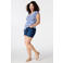 MS Mode aansluitend top Plus Size met print - blauw