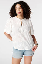 thumbnail: MS Mode top met borduursels Plus Size - wit