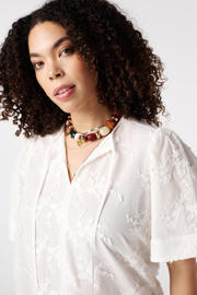 thumbnail: MS Mode top met borduursels Plus Size - wit
