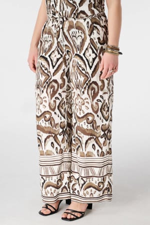 wide leg regular waist broek multi