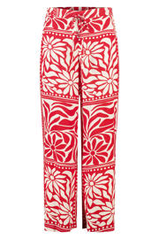 thumbnail: MS Mode wide leg regular waist broek rood