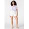 MS Mode ruimvallend casual broderie short Plus Size - wit