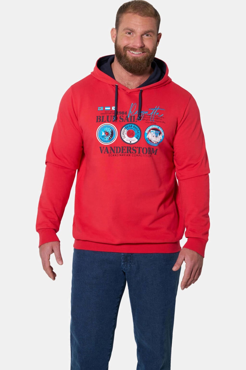 Jan Vanderstorm +FIT Collectie hoodie WILMER rood