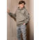 Rellix rechtvallende hoodie met logo - grijsgroen