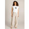 Ivy Beau wide leg regular waist broek beige