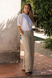 thumbnail: Ivy Beau wide leg regular waist broek beige