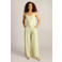 Ivy Beau wide leg regular waist broek lichtgroen