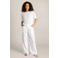 Ivy Beau wide leg regular waist broek met linnen wit