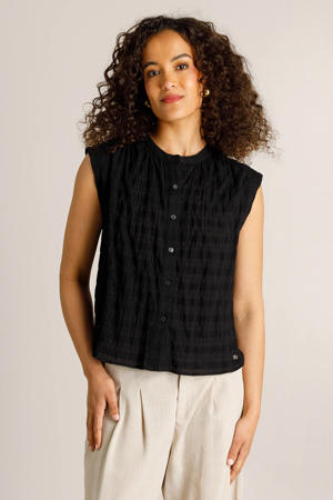 gestreepte blouse zwart