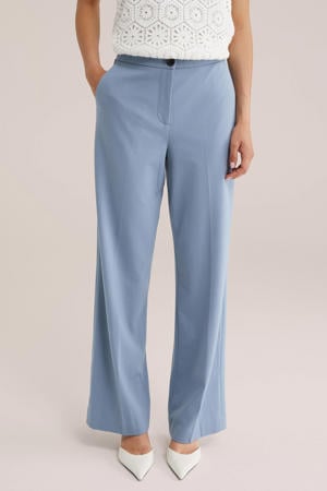 jersey high waist pantalon grijsblauw