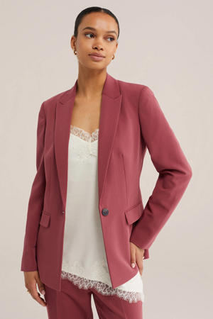 getailleerde blazer met split - oudroze