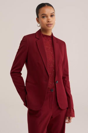 viscose regular fit blazer - donkerrood