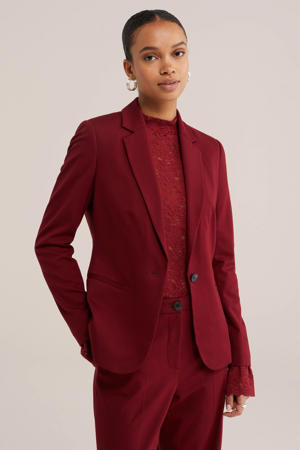 viscose regular fit blazer - donkerrood